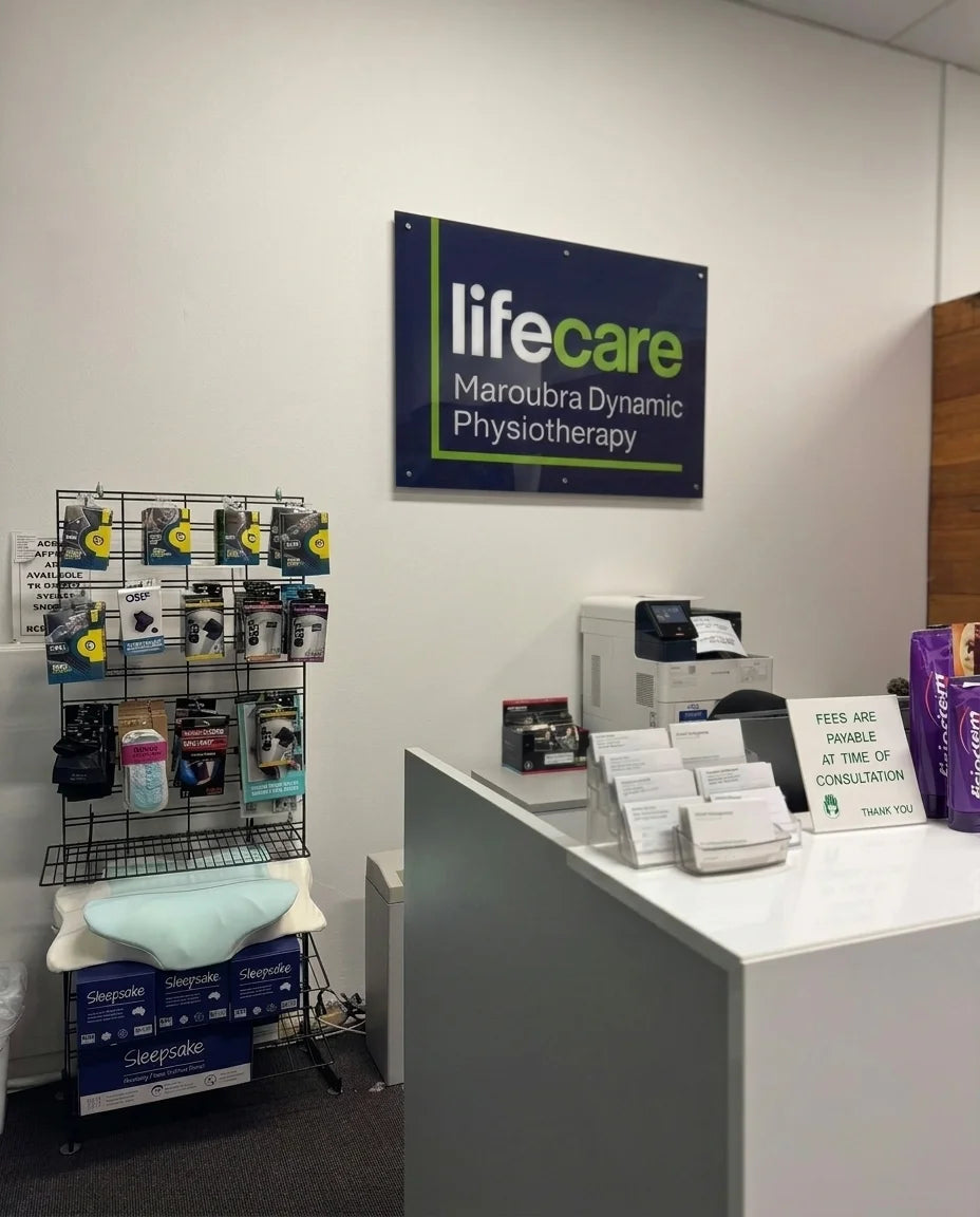 Lifecare physiotherapy clinic reception stocking the sleepsake butterfly pillow